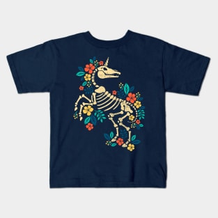 Flowered unicorn skeleton Kids T-Shirt